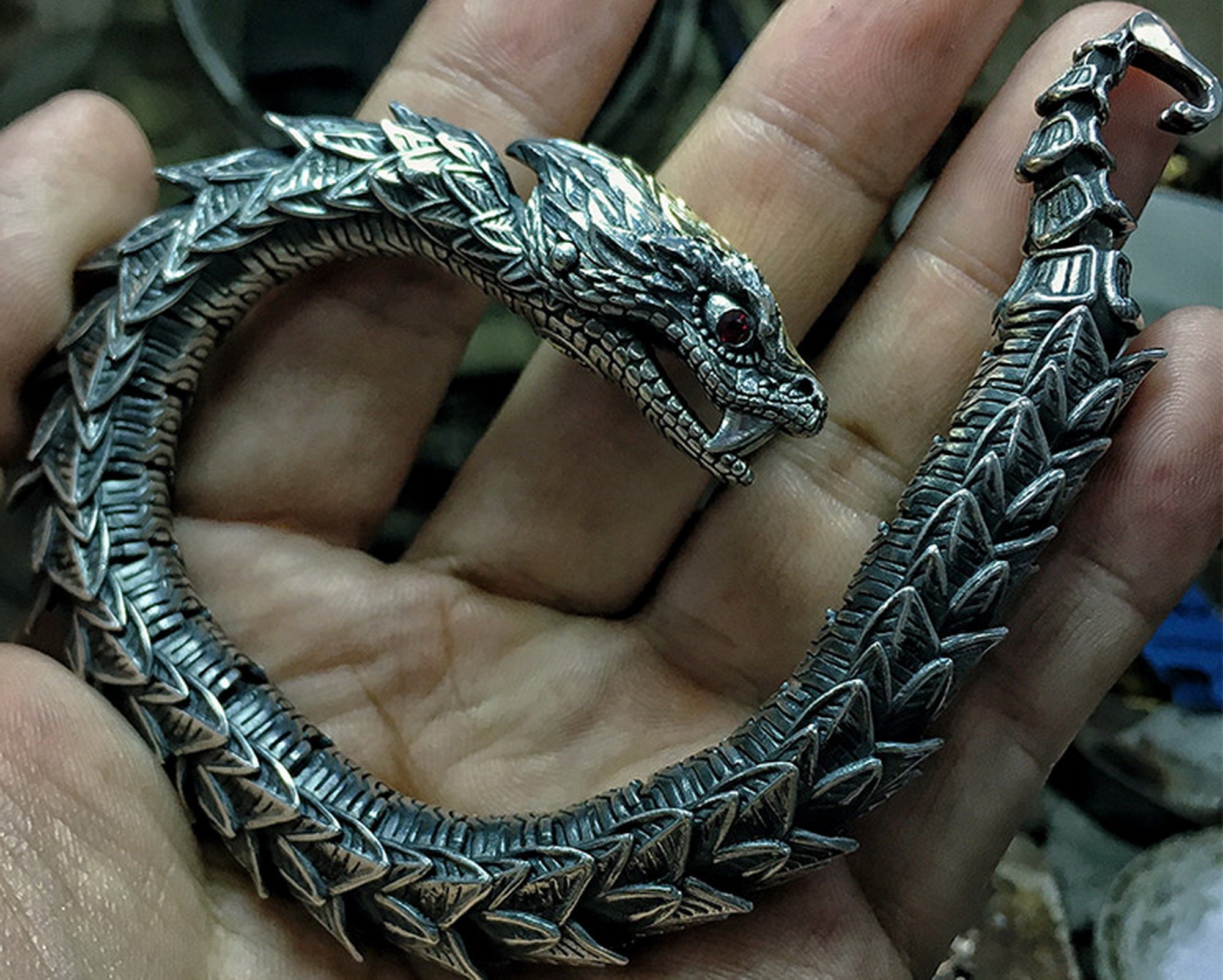 BlackAmazement Ouroboros Eeuwigheidsdraak, 316L roestvrij staal