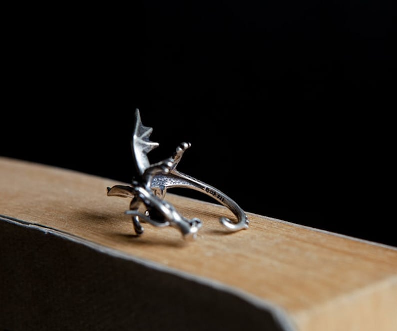 Dragon Ear Clip Ear Cuff Handmade Gothic Dragon Ear Wrap 925 Sterling Solid Silver Dragon Pet Ear Stud Ear Cuff Animal Ear Cuff Earring
