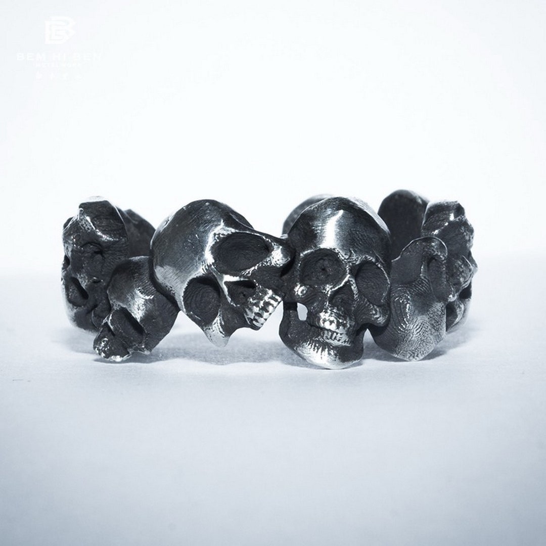 Silver Skull Ring Handmade Solid Sterling Silver Skull Artwork Ring ...