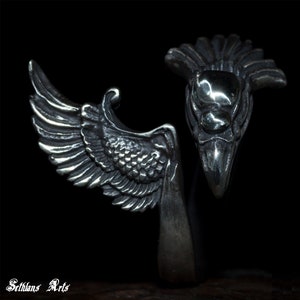 Phoenix Ring Silver Handmade Blessed Animal Ring Ethnic Viking Phoenix Bird Ring Biker Ring Rebel Ring Gothic Ring