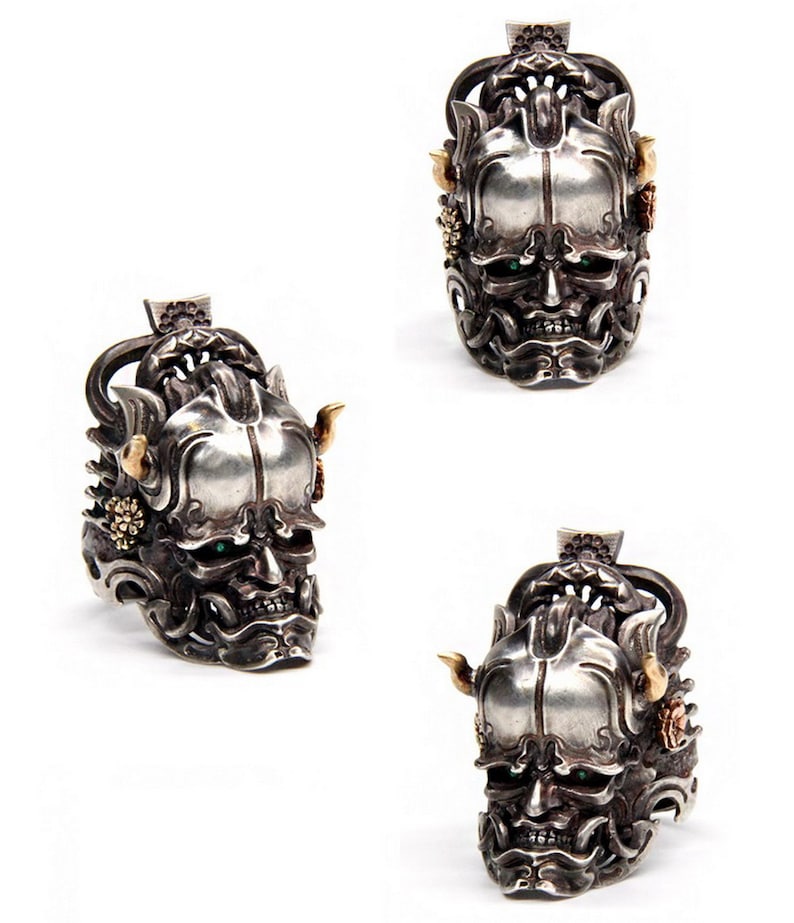 Prajna Hannya Ring Handmade Silver Hannya Mask Ring Japanese Etsy