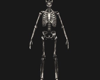 Colgante de esqueleto anatómico de plata con forma de esqueleto médico grande, broche en miniatura hecho a mano, esqueleto de Halloween espeluznante para motociclista.