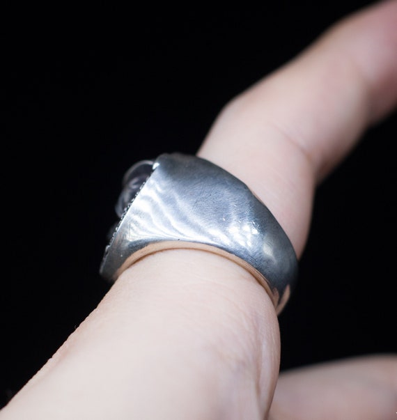 Anello Fatto A Mano In Argento Sterling 925 Con Teschio Di Corvo Vichingo | Gioielli Vichinghi - Foto 12