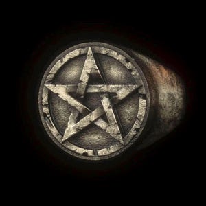 Pentagram Baphomet Gothic Vintage Satanic Star Ring Handmade Silver Ring Devil Pagan Occult Satanic Symbol