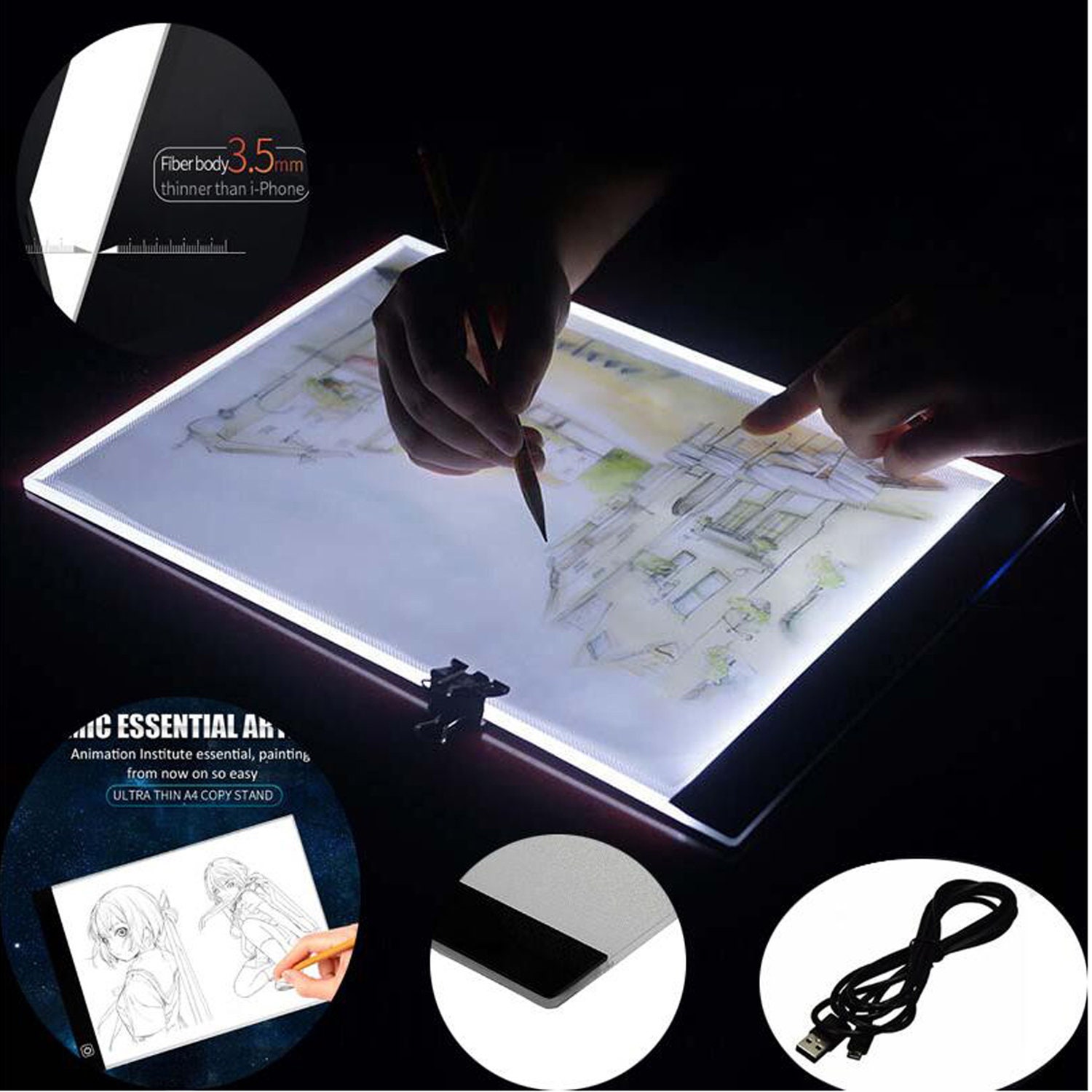 Diamond Painting Lightpad Tablet Ultrathin 3.5mm Pad Apply to USB Plug  Embroidery Serie A4 LED 