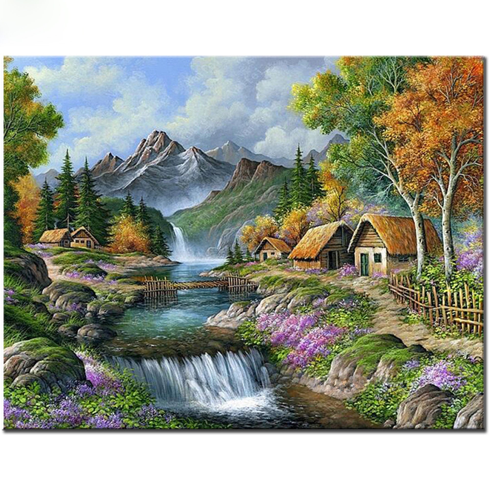 Landscape Wonderful Nature Town Diamond Painting On Clearance Cross Stitch  Wall Art Full Round Diamond 2023