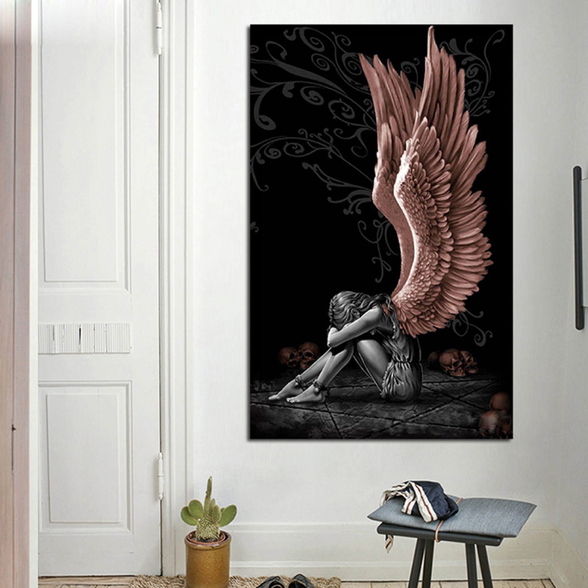 Large Size Gift Diamond Painting Angels DIY 5D Etsy