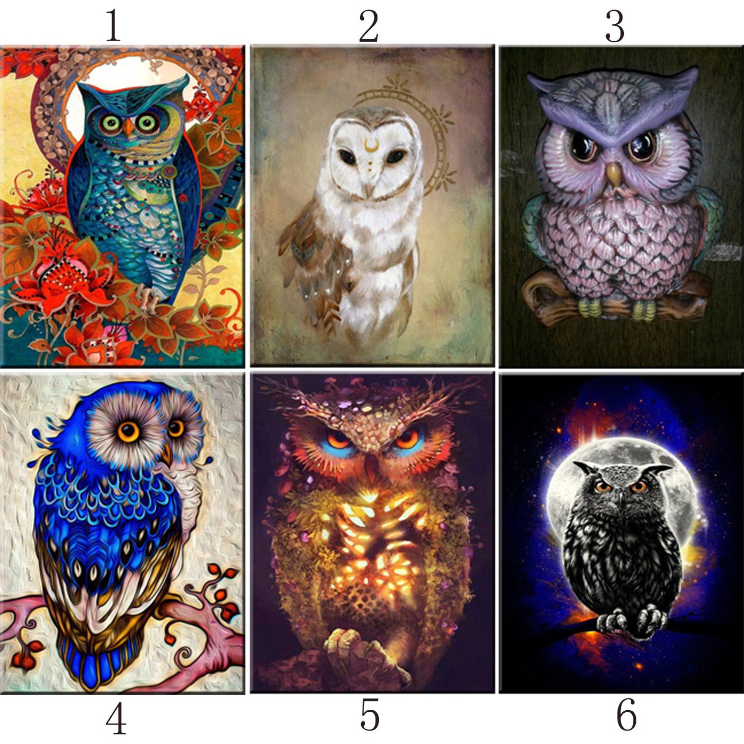 4 Season Owls Diamond Painting - Animal Diamond Art, Full Square/Round–  Diamond Paintings Store