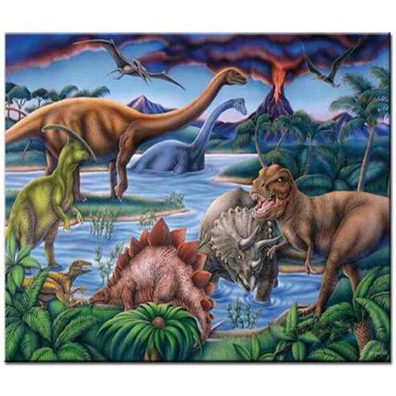 Dinosaurs 5D Diamond Painting Kits Full Square/Round Diamond Mosaic Animals  Rhinestone Embroidery DIY Home Decor