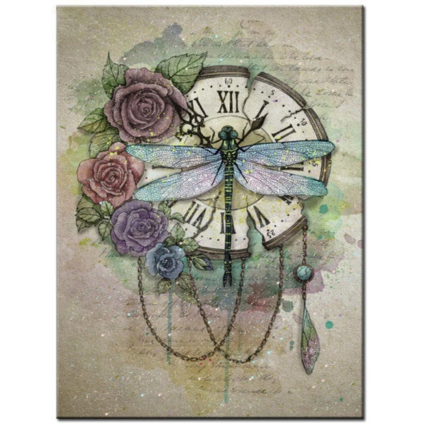 Retro Dragonfly clock Rose 5d Diy Diamond Painting Kit Full Drill Mosaic Sale Embroidery Cross Stitch Hobbies And Crafts