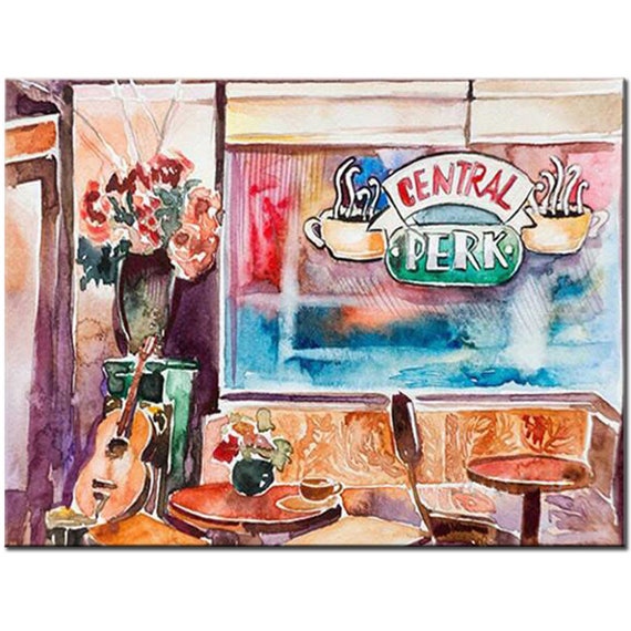 Friends TV Show Diamond Painting Wall Art , Watercolor Central Perk  Pictures Friends TV Show Diamond Embroidery Mosaic 