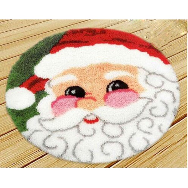 Stitch threads diy latch hook rug Kit size 50cm*50cm Unfinished Crocheting Santa Claus Rug Embroidery Carpet Handmade Floor Mat carpets