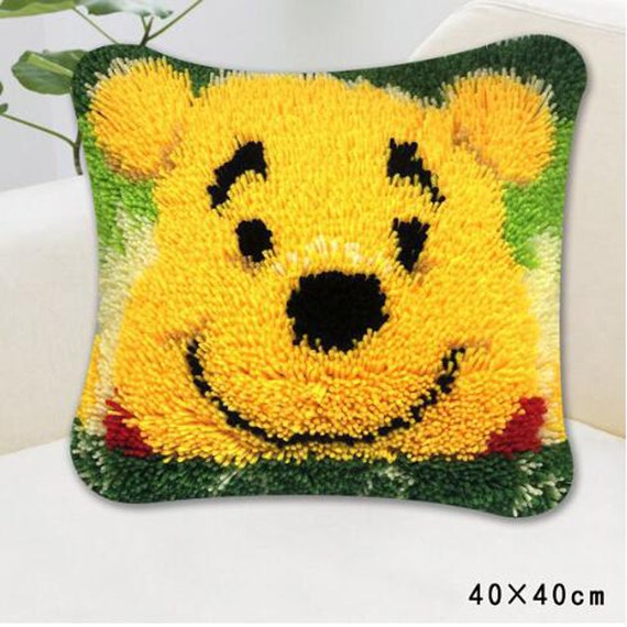 Cartoon Latch Hook Pillow DIY Cross Stitch Kit Size 40cm40cm 5D Embroidery  Pattern Woolen Mesh Pillow 