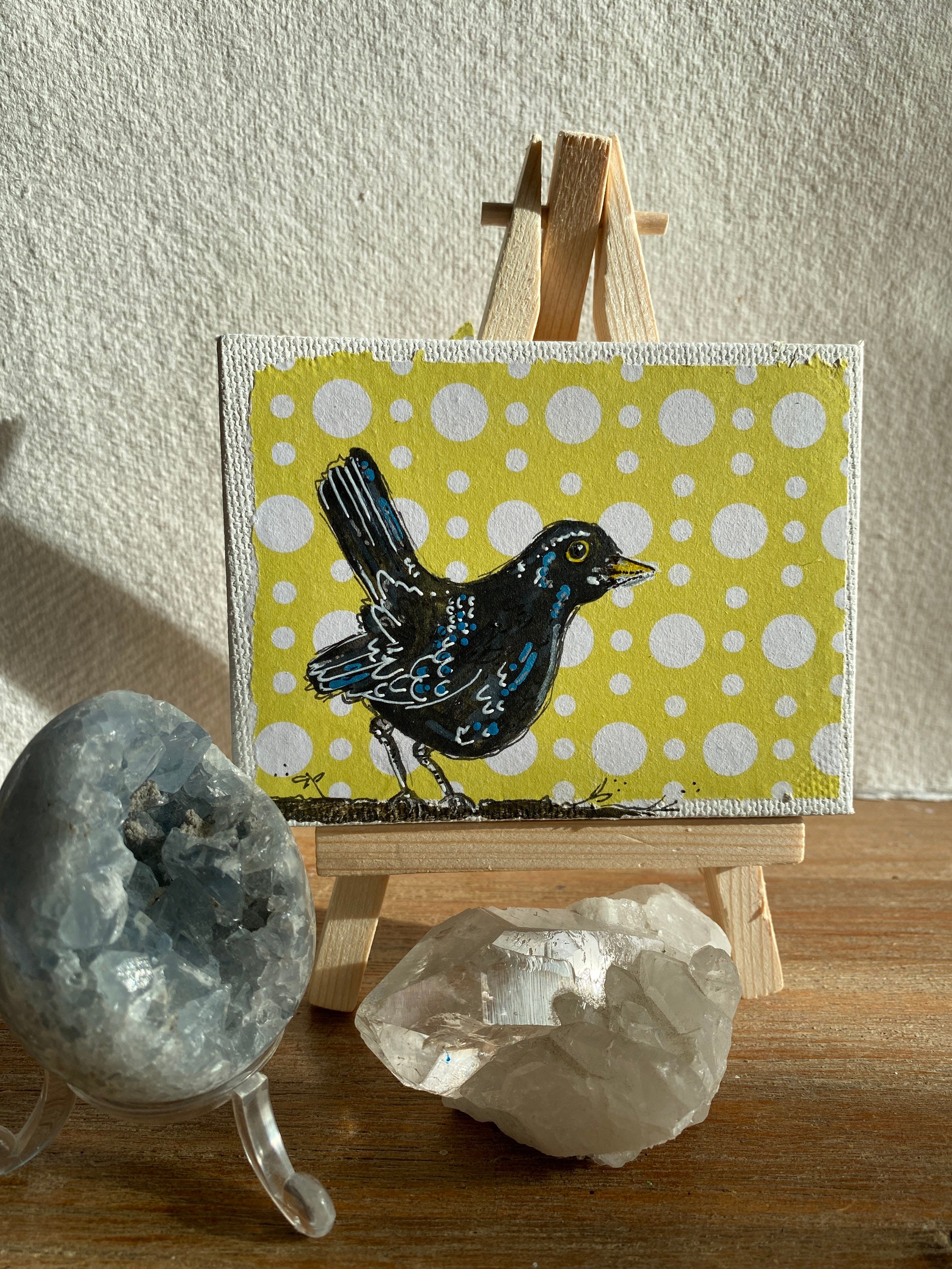 Blackbirds Blackbird Gifts Animal Art Blackbird on Canvas Etsy
