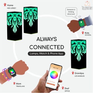 Telepathy® Friendship Lamp® - Raining Diamonds - Long Distance Wi-Fi Touch Lamps with Lifetime Free Subscription image 4