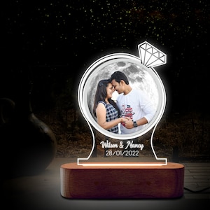 Engagement gift – Photo moon lamp Personalized Gifts for Engagement and Anniversary