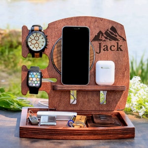 Charging Station,Docking Station,Iphone Docking,Dock Station,Wood Men,Iphone,mens gift ideas,Wooden Gift for Him,Wooden Anniversary