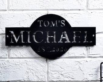 Custom Metal Papa's Workshop Sign: Personalized Garage Decor