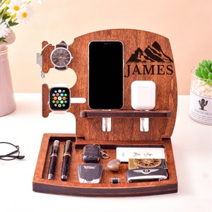 Personalized Gifts,Docking Station,Mens Gift,Officer Gifts,Men Birthday Gift,Birthday Husband,Birthday Gift,Birthday Gifts,for Him,Tech Gift