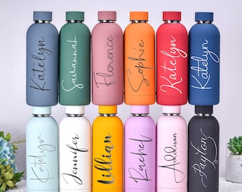 Gegraveerde fles Waterfles Gepersonaliseerde fles Aangepaste fles Gepersonaliseerd cadeau Bruiloftsbeker Gepersonaliseerde beker Bruidsmeisjescadeau