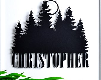 Personalized Metal Family Name Sign: Custom Home Decor Gift