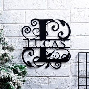 Name Metal Sign,Housewarming Gift,Living Room Decor,Metal Wall Art,Last Name Sign,Family Name Sign,Metal Monogram Sign,Initial Sign,Metal