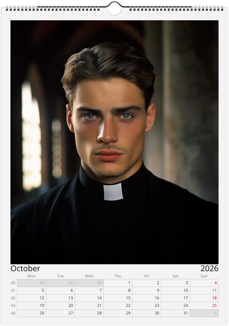 Calendario Romano Hot Priests 2026 Wall Calendar: Size A3 Ledger Etsy