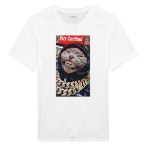 Rizz Certified Cat Unisex Crewneck 100% Cotton T-shirt image 6