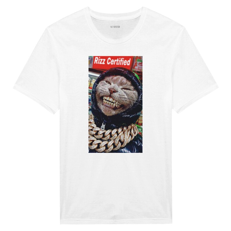 Rizz Certified Cat Unisex Crewneck 100% Cotton T-shirt image 6