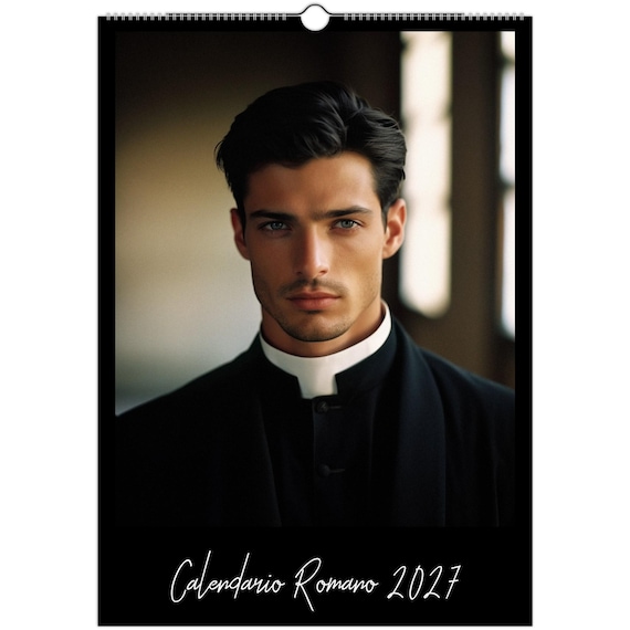 Calendario Romano 2027, Hot Priests A3 Wall Calendar, Handsome Men Calendar
