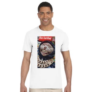 Rizz Certified Cat Unisex Crewneck 100% Cotton T-shirt image 9