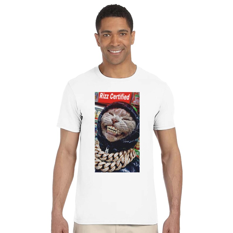 Rizz Certified Cat Unisex Crewneck 100% Cotton T-shirt image 9