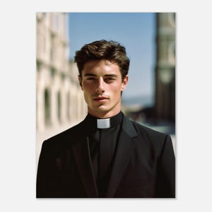 Poster da parete Hot Priest / Regali per lei / Decorazione per la casa / Idea regalo / Regalo di compleanno / Regalo di Natale / Regalo per uomo gay / 30 x 40 cm (12x16")