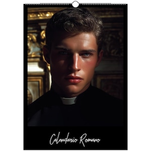 Calendario Romano Wall Calendar 2026 | Hot Priest Calendar | Gift Idea | Gift for Her | Birthday Gift | Christmas Gift | Gay Man Gift | A3 |