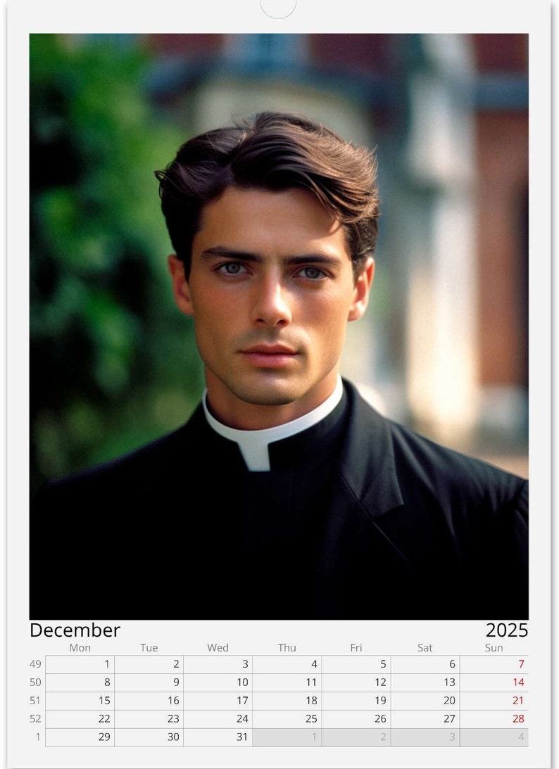 Calendario Romano Wall Calendar 2025 Hot Priest Calendar Gift Idea Gift