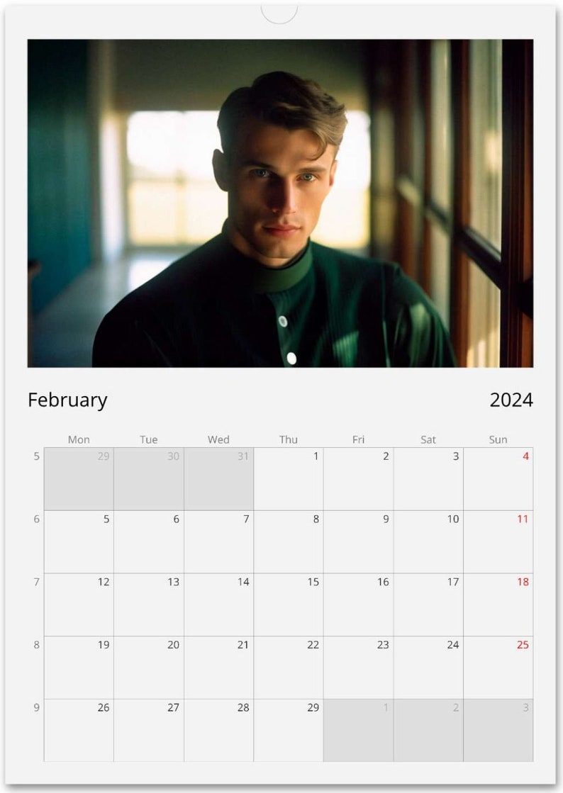 Calendario Romano 2024 Calendrier mural avec portrait de Etsy France Hot Priest Calendar 2025 Buy
