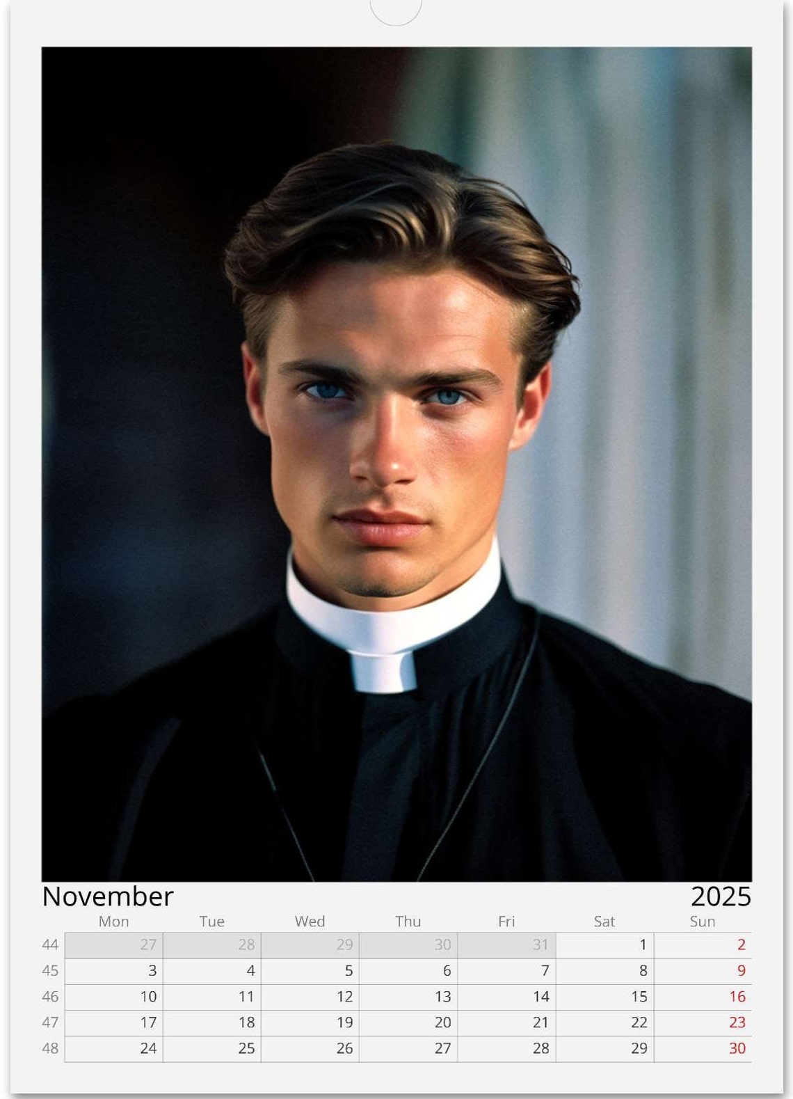 Calendario Romano Wall Calendar 2025 Hot Priest Calendar Gift Idea Gift