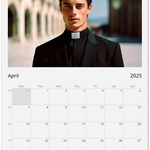 Calendario Romano Wall Calendar 2025 | Hot Priest Calendar | Gift Idea ...