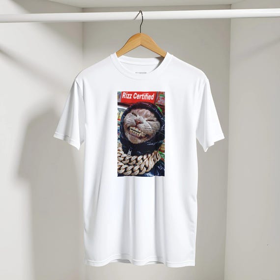 Rizz Certified Cat Unisex Crewneck 100% Cotton T-shirt