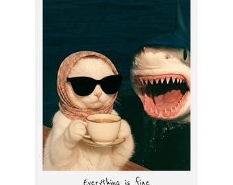 Everything is Fine Cat Wall Calendar 2027, Size: A3, Ledger
