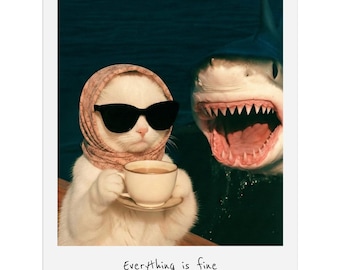 Everything is Fine Cat Wall Calendar 2027 (deluxe), Size: A4, LT