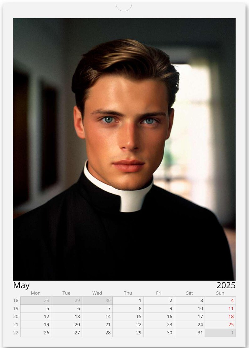 Calendario Romano Wall Calendar 2025 Hot Priest Calendar Gift Idea