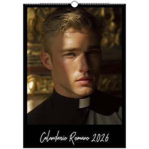 Calendario Romano Wall Calendar 2026 | Hot Priest Calendar | Gift Idea | Gift for Her | Birthday Gift | Christmas Gift | Gay Man Gift | A3 |