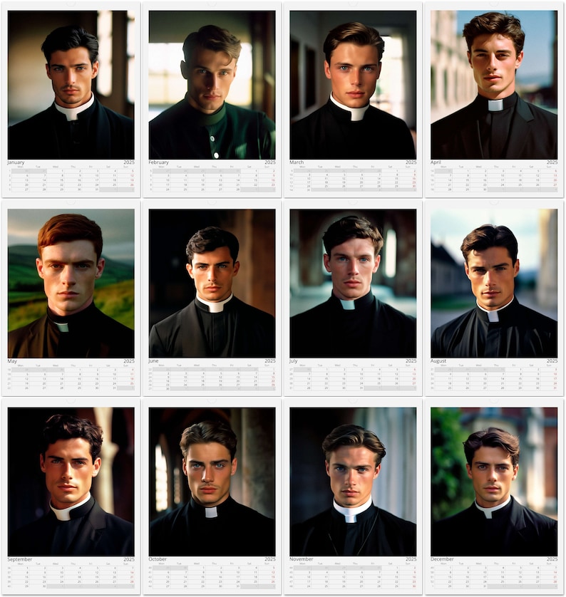 Calendario Romano Wall Calendar 2025 Hot Priest Calendar Gift Idea Gift Hot Priest Calendar 2025 Buy
