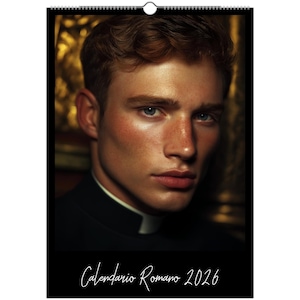 Calendario Romano Wall Calendar 2026 | Hot Priest Calendar | Gift Idea | Gift for Her | Birthday Gift | Christmas Gift | Gay Man Gift | A3 |