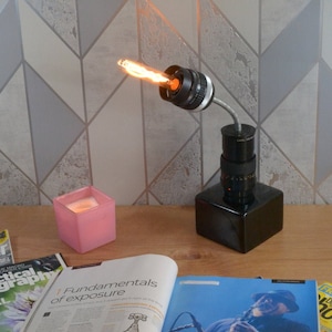 Vintage Lamp Lens - Bedside Lamp - Retro Lamp - Desk Lamp - Table Lamp - Antique Lamp - Vintage Lighting - Art Deco - UK LAmp - Sideboard