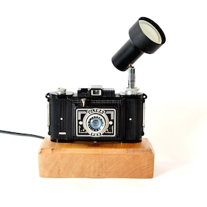 Vintage Kamera Lampe Ultra Fex: Retro Schreibtisch Beleuchtung