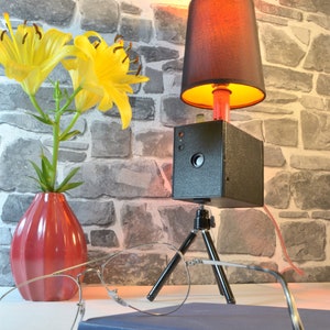 Vintage Lamp Camera Box - Sideboard Lamp - Retro Lamp - Desk Lamp - Table Lamp - Antique Lamp - Lampa de Birou - Art Deco Lamp - Veioza