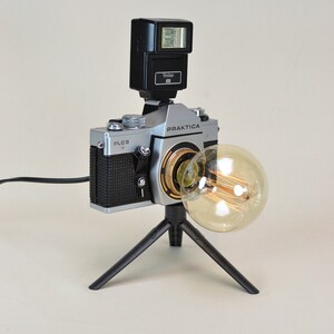Camera Lamp Praktica- Bedside Lamp - Retro Lamp - Desk Lamp - Table Lamp - Antique Lamp - Birthday Gift - Vintage Lighting - Aer Deco Lamp