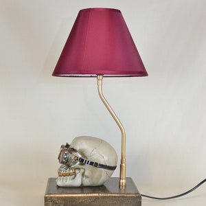 Skull Lamp Vintage Lamp Bedside Lamp Retro Lamp Desk Lamp Table Lamp Antique Lamp Sideboard Lamp Art Deco Lamp Steampunk image 4